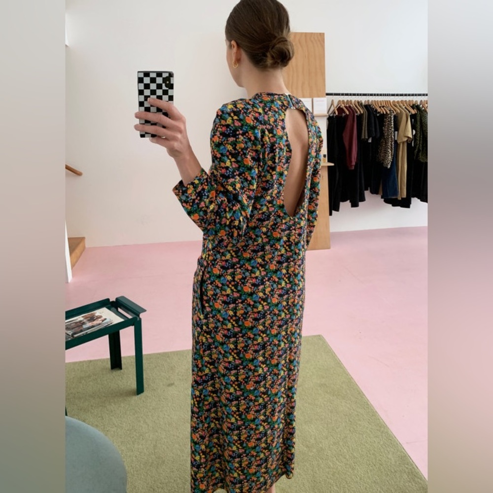 Tibi Sabine Floral Gnome Backless Dress - sample